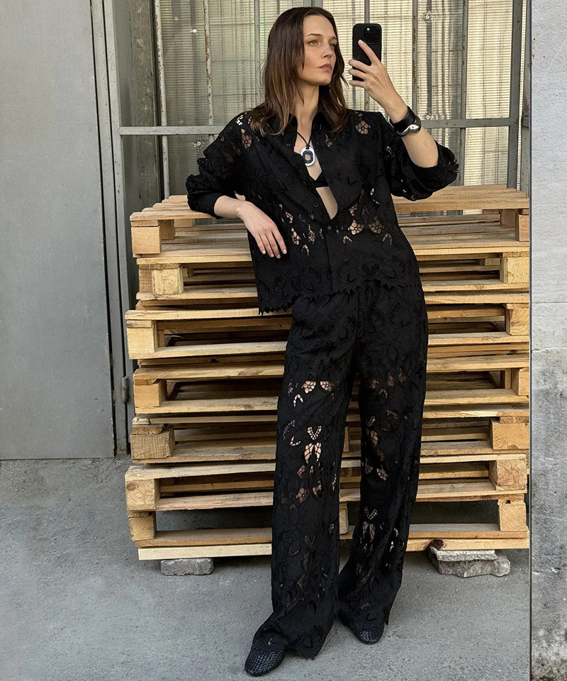 ابيكول Broderie Anglaise Trousers